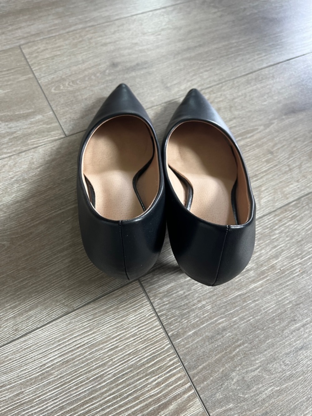 Classic Black Pointed Toe Women's Flats - Picture 2 of 3